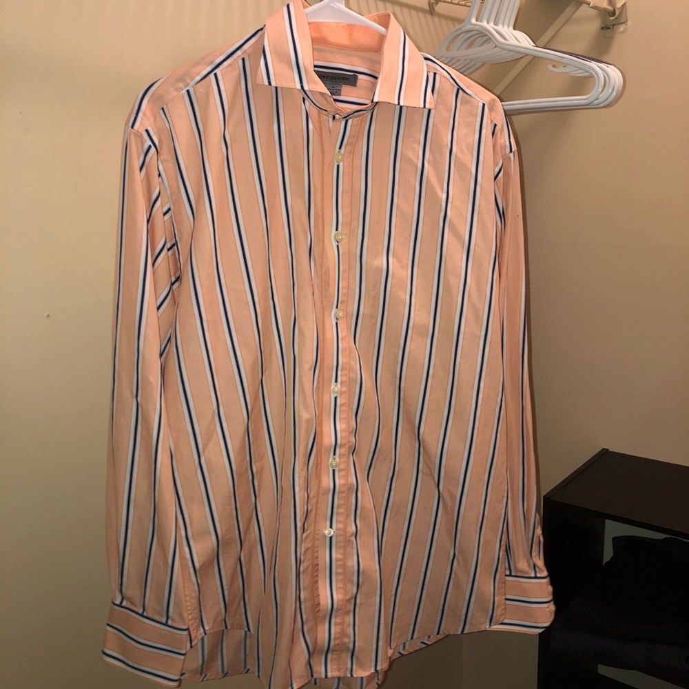 Johnston and Murphy Striped Button Down
